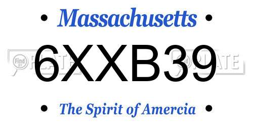 6XXB39 Massachusetts License Plate