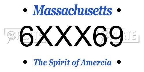 6XXX69 Massachusetts License Plate