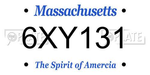 6XY131 Massachusetts License Plate