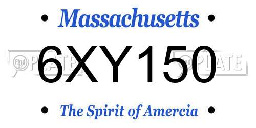 6XY150 Massachusetts License Plate