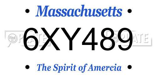6XY489 Massachusetts License Plate