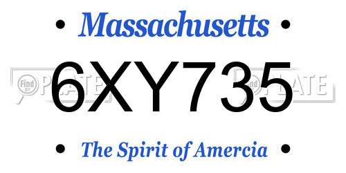 6XY735 Massachusetts License Plate
