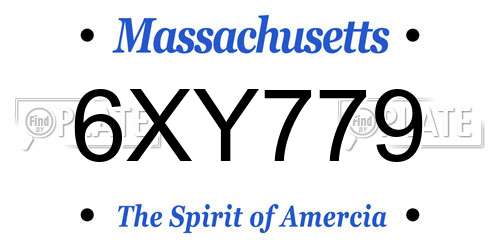 6XY779 Massachusetts License Plate