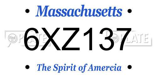 6XZ137 Massachusetts License Plate