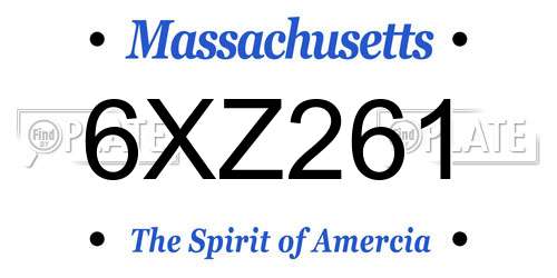 6XZ261 Massachusetts License Plate