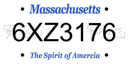 6XZ3176 Massachusetts License Plate