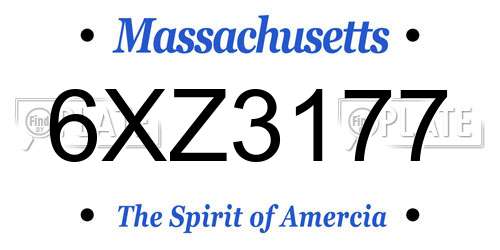 6XZ3177 Massachusetts License Plate