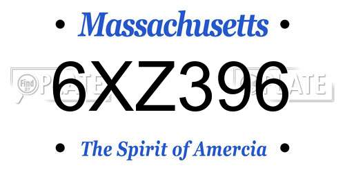 6XZ396 Massachusetts License Plate