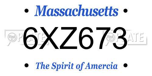 6XZ673 Massachusetts License Plate