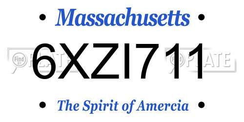 6XZI711 Massachusetts License Plate