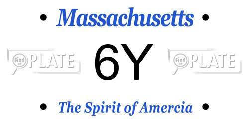 6Y Massachusetts License Plate