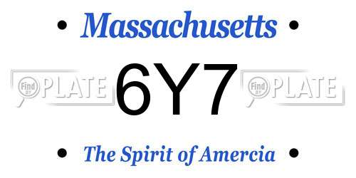 6Y7 Massachusetts License Plate