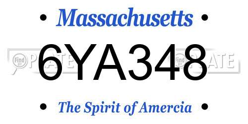6YA348 Massachusetts License Plate