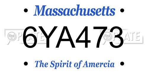 6YA473 Massachusetts License Plate
