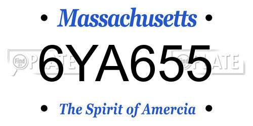 6YA655 Massachusetts License Plate