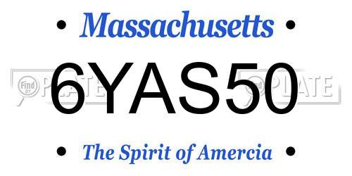 6YAS50 Massachusetts License Plate