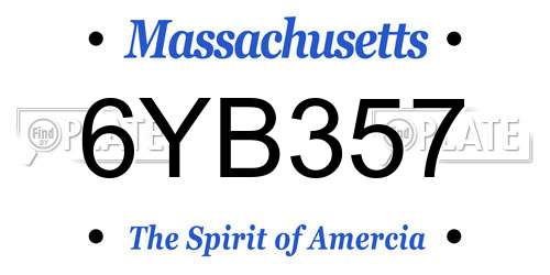 6YB357 Massachusetts License Plate