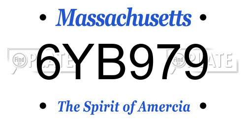 6YB979 Massachusetts License Plate