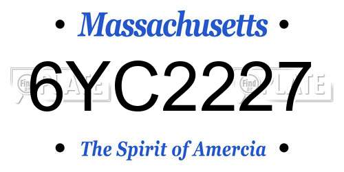 6YC2227 Massachusetts License Plate