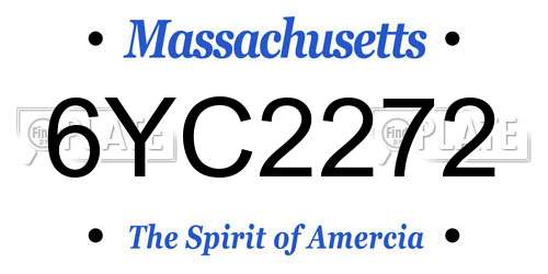 6YC2272 Massachusetts License Plate