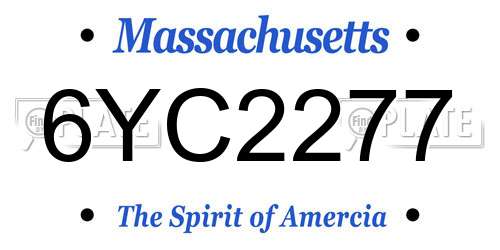 6YC2277 Massachusetts License Plate