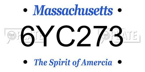 6YC273 Massachusetts License Plate