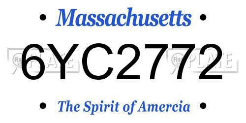 6YC2772 Massachusetts License Plate