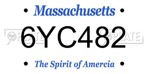 6YC482 Massachusetts License Plate