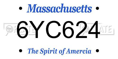 6YC624 Massachusetts License Plate