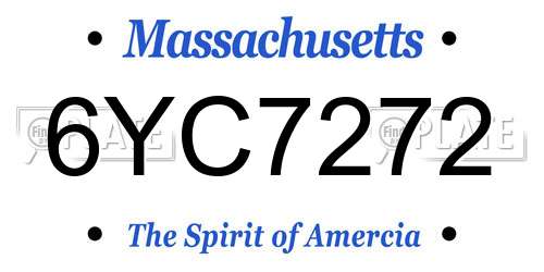 6YC7272 Massachusetts License Plate