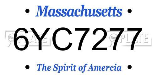 6YC7277 Massachusetts License Plate