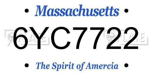 6YC7722 Massachusetts License Plate