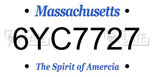 6YC7727 Massachusetts License Plate
