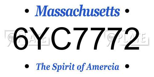 6YC7772 Massachusetts License Plate