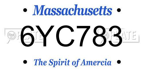 6YC783 Massachusetts License Plate