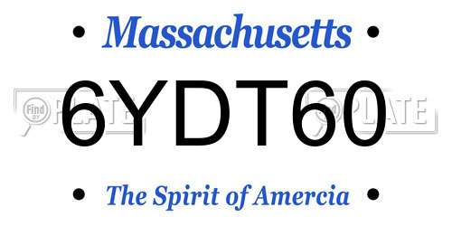6YDT60 Massachusetts License Plate