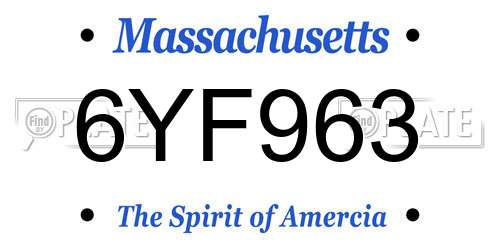 6YF963 Massachusetts License Plate