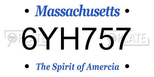 6YH757 Massachusetts License Plate