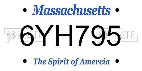 6YH795 Massachusetts License Plate