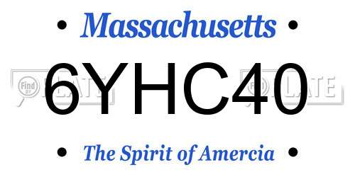 6YHC40 Massachusetts License Plate