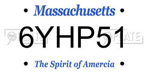 6YHP51 Massachusetts License Plate