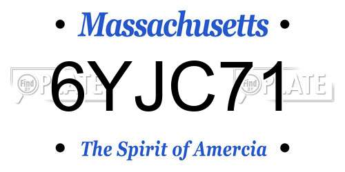 6YJC71 Massachusetts License Plate