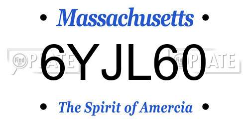 6YJL60 Massachusetts License Plate