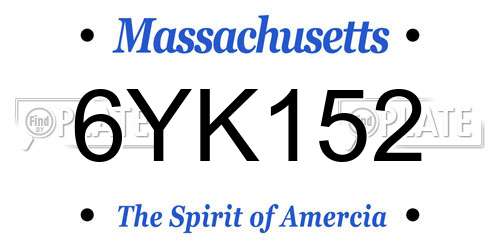 6YK152 Massachusetts License Plate