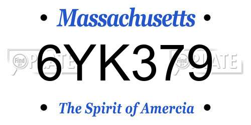 6YK379 Massachusetts License Plate