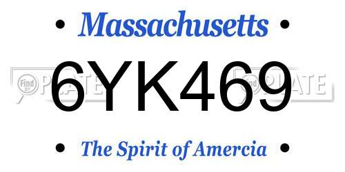 6YK469 Massachusetts License Plate