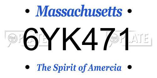 6YK471 Massachusetts License Plate