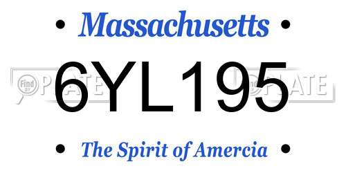 6YL195 Massachusetts License Plate