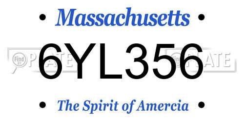 6YL356 Massachusetts License Plate