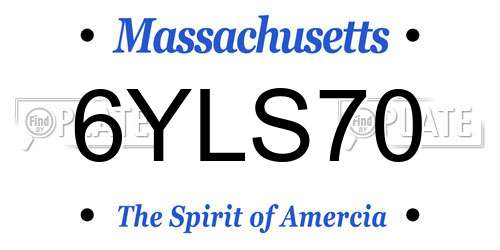 6YLS70 Massachusetts License Plate